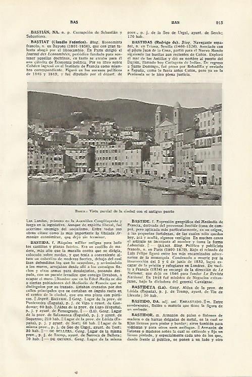 LAMINA SALVAT 80507: Puerto de Bastia