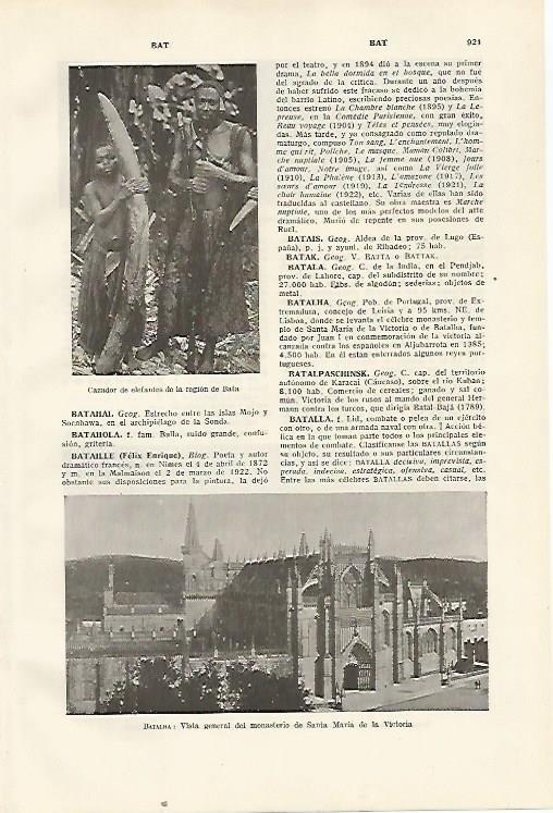 LAMINA SALVAT 80510: Monasterio de Santa Maria de la Victoria en Batalha