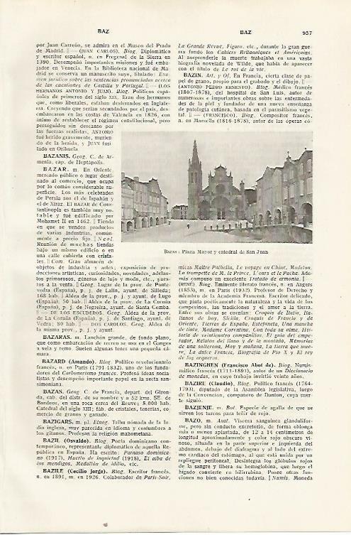 LAMINA SALVAT 80524: Plaza Mayor de Bazas (Francia)