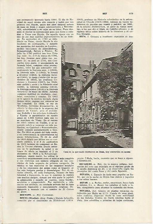 LAMINA SALVAT 80529: Casa natal de Beethoven en  Bonn
