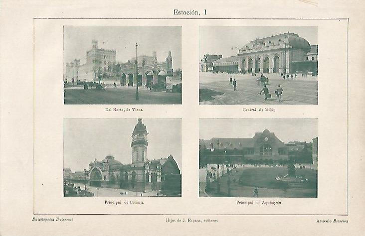 LAMINA ESPASA 7862: Estacion de Viena de Milan De Colonia y de Aquisgran