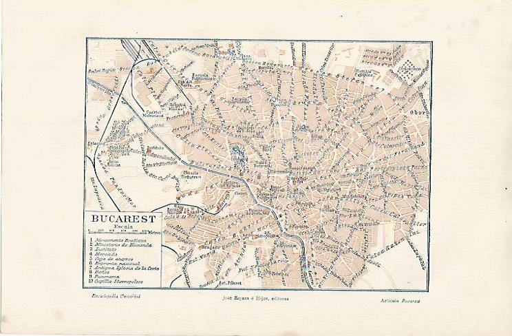 LAMINA ESPASA 11836: Plano de Bucarest Rumania
