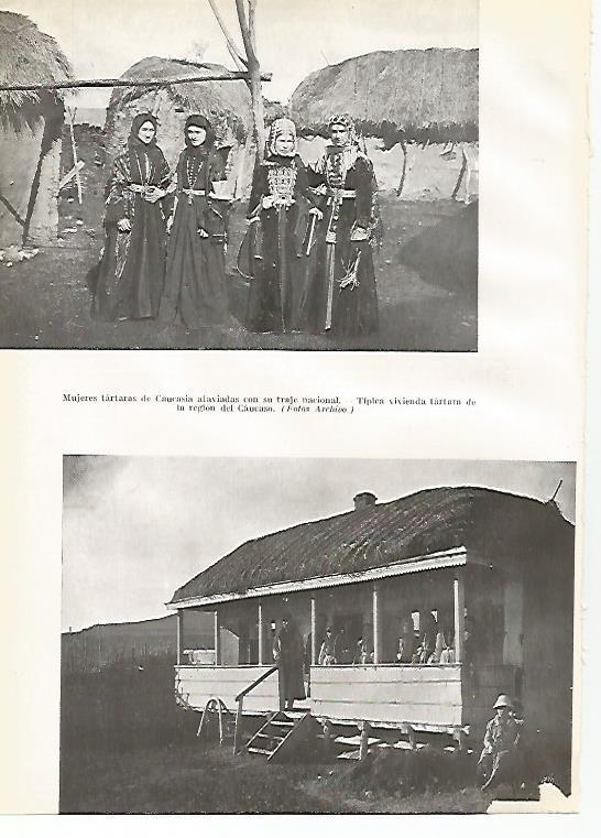 LAMINA GEOGRAFIA 0039: Mujeres tartaras y vivienda en el Caucaso
