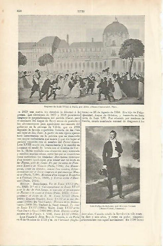 LAMINA ESPASA 1792: Regreso de Luis XVIII a Paris por Allix