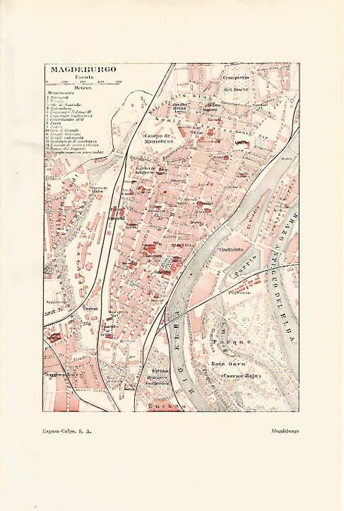 LAMINA ESPASA Alemania 18498: Plano de Magdeburgo Alemania