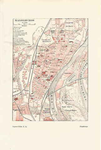 LAMINA ESPASA Alemania 18498: Plano de Magdeburgo Alemania