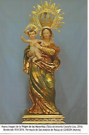POSTAL 18513: Nueva imagen de la Virgen de las Maravillas. Cehegin Murcia