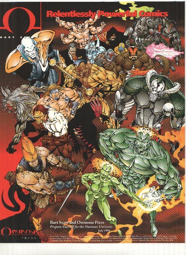 Lamina Publicitaria: OMINOUS PRESS - Bart Sears: July 1994 (New Releases Ominous Press)