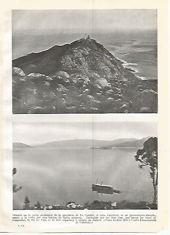 LAMINA GEOGRAFIA 0395: Cabo Finisterre y ria de Vigo