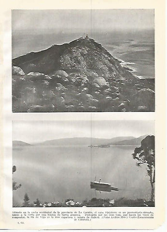 LAMINA GEOGRAFIA 0395: Cabo Finisterre y ria de Vigo