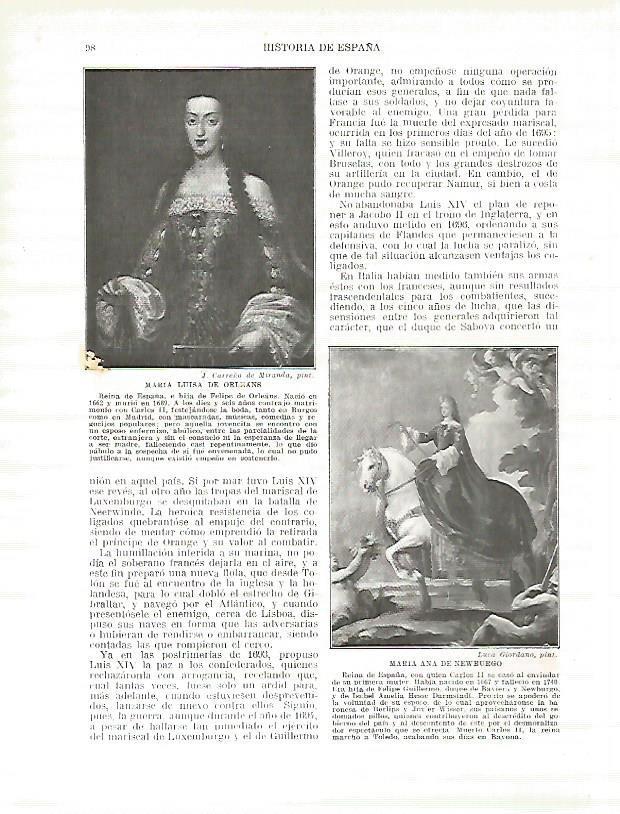 LAMINA 4323: Retratos de Maria Luisa de Orleans y de Maria Ana de Newburgo
