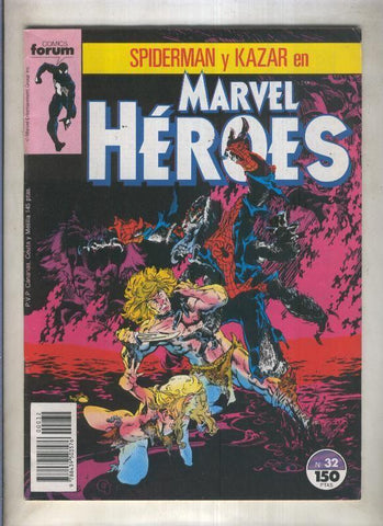 Marvel Heroes numero 32: Spiderman y Kazar (numerado 3 en trasera)
