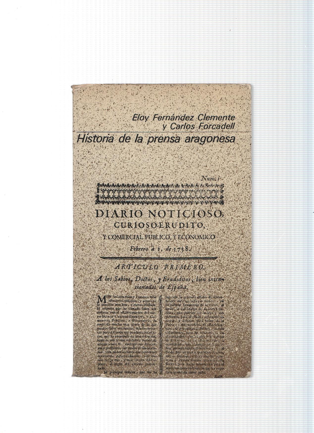 coleccion basica aragonesa numero 14/15: Historia de la prensa Aragonesa