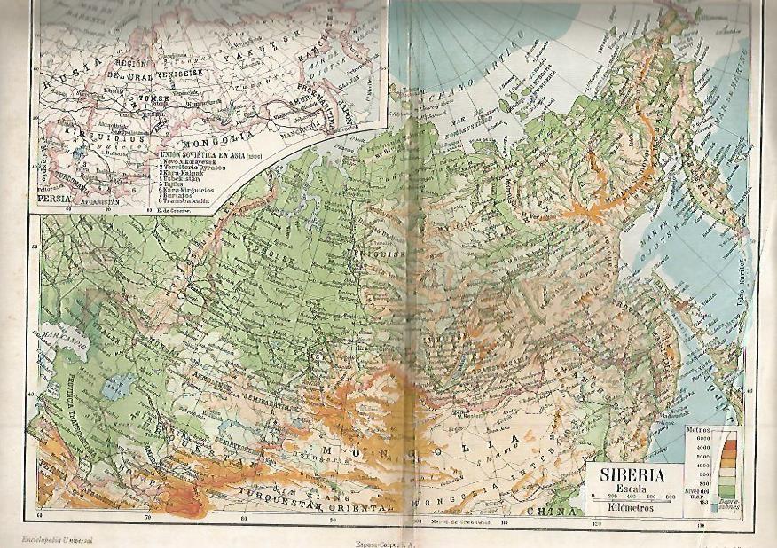 LAMINA ESPASA 760: Mapa de Siberia