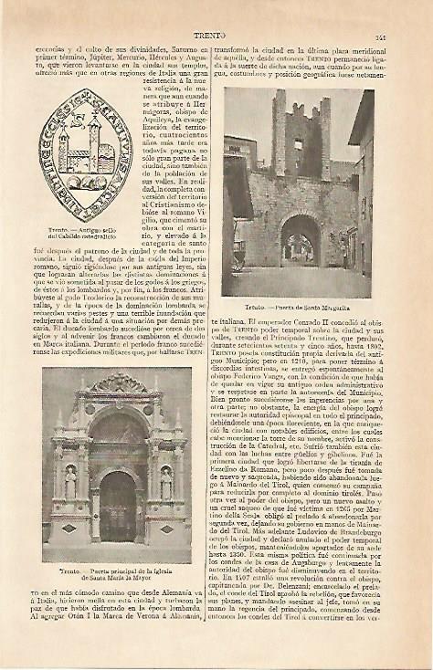 LAMINA ESPASA 848: Iglesias de Trento Italia