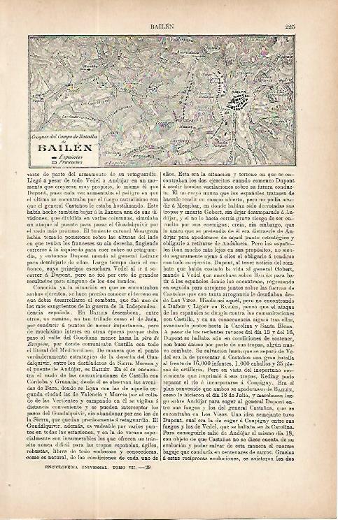 LAMINA ESPASA 9687: Croquis del campo de batalla de Bailen