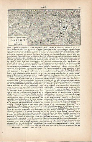 LAMINA ESPASA 9687: Croquis del campo de batalla de Bailen