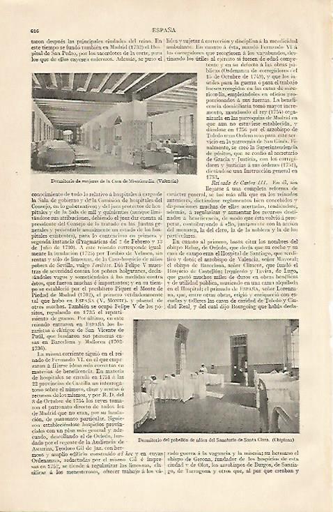 LAMINA ESPASA 10209: Casa de la Misericordia en Valencia. Sanatorio de Santa Clara en Chipiona