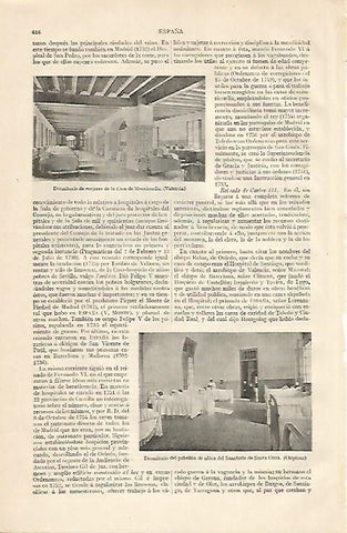 LAMINA ESPASA 10209: Casa de la Misericordia en Valencia. Sanatorio de Santa Clara en Chipiona