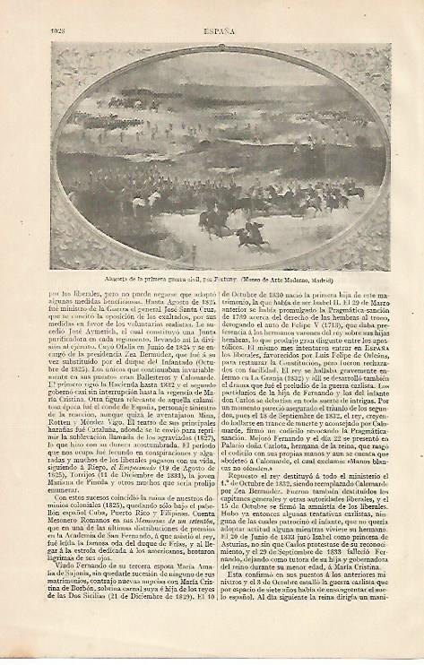 LAMINA ESPASA 10311: Alegoria de la primera guerra civil por Fortuny