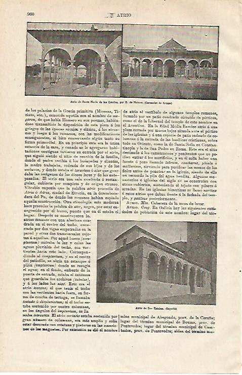 LAMINA ESPASA 12973: Atrio de Santa Maria de las Gracias en Arezzo Italia
