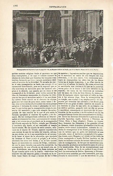LAMINA ESPASA 14477: Consagracion de Napoleon I por J.L. David