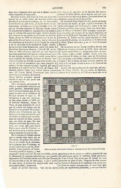 LAMINA ESPASA 15490: Tablero de ajedrez del siglo XV