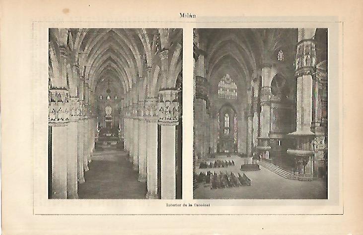 LAMINA ESPASA 5158: Interior de la Catedral de Milan