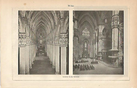 LAMINA ESPASA 5158: Interior de la Catedral de Milan