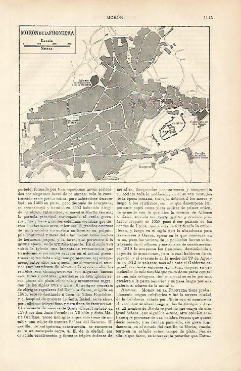 LAMINA ESPASA 8772: Plano de Moron de la Frontera Sevilla