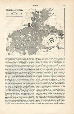 LAMINA ESPASA 8772: Plano de Moron de la Frontera Sevilla