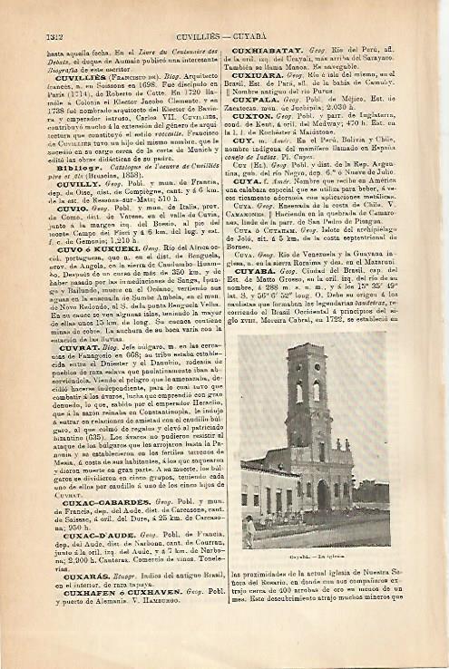 LAMINA ESPASA 14393: Iglesia de Cuyaba Brasil