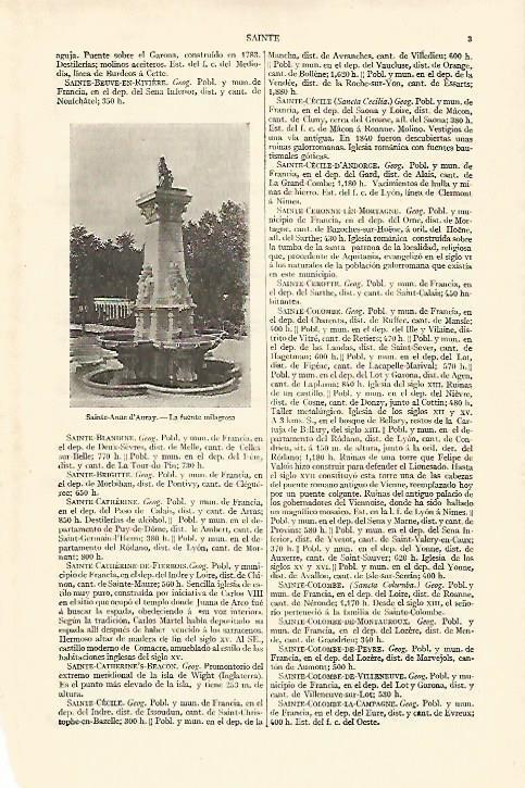 LAMINA ESPASA 18133: Sainte Anne d Auray Francia