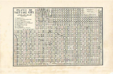 LAMINA ESPASA 18206: Plano de Salt Lake City