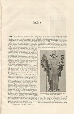 LAMINA ESPASA 19162: Estatua alegorica de Roma