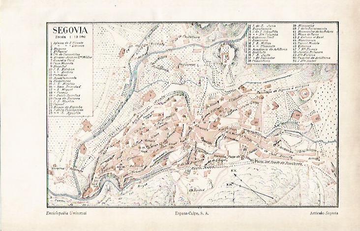 LAMINA ESPASA 19673: Plano de Segovia