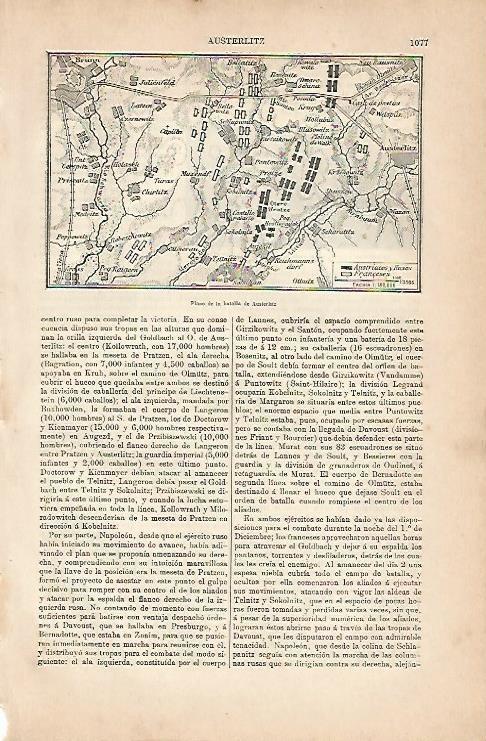 LAMINA ESPASA 7128: Plano de la Batalla de Austerlitz