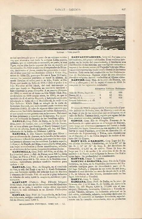 LAMINA ESPASA 19560: Vista de Sarzana Italia