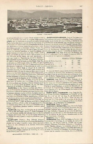 LAMINA ESPASA 19560: Vista de Sarzana Italia