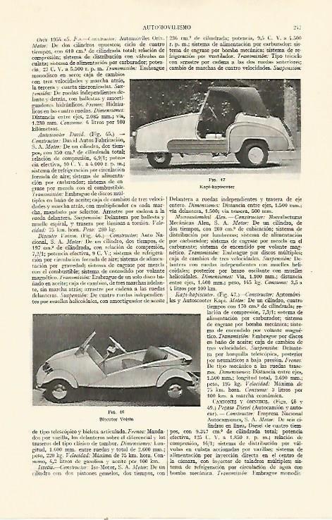 LAMINA ESPASA 21915: Kapi-kapiscuter y Biscuter Voisin