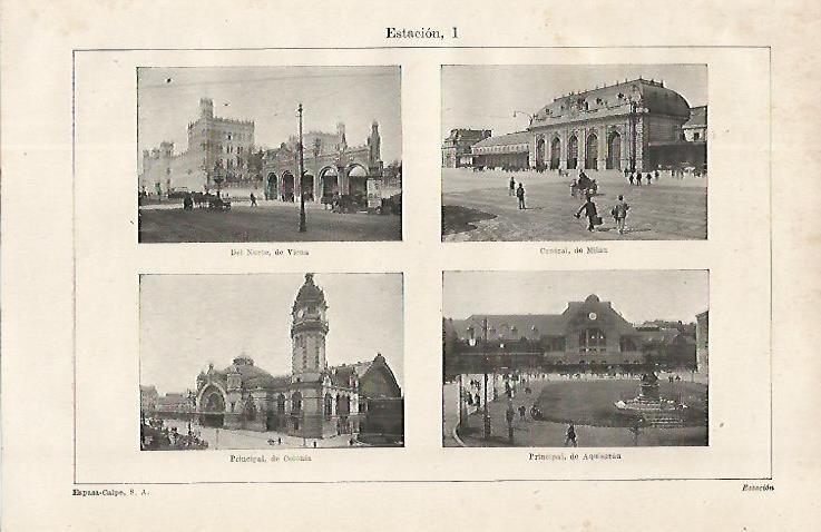 LAMINA ESPASA 16294: Estacion de Viena de Milan De Colonia y de Aquisgran