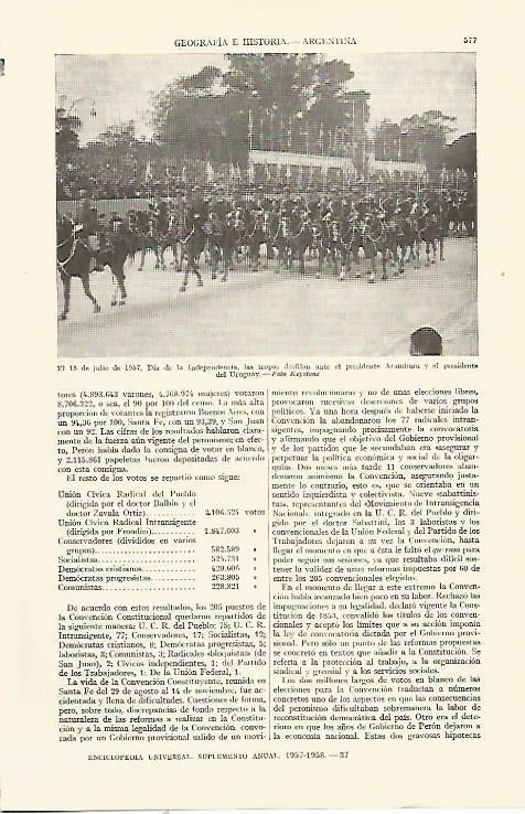 LAMINA ESPASA 21666: Desfile del Dia de la Independencia en Argentina
