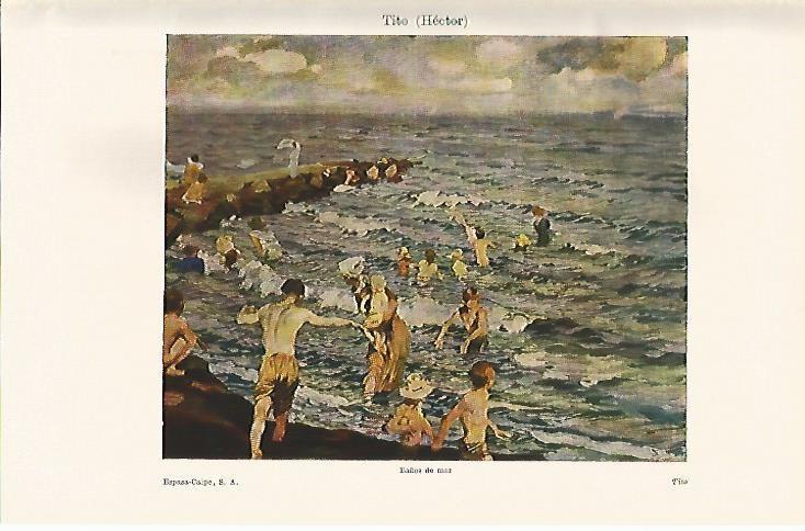 LAMINA ESPASA 1232: Baños de mar obra de Hector Tito