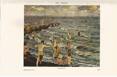 LAMINA ESPASA 1232: Baños de mar obra de Hector Tito