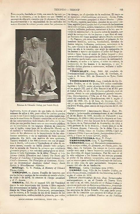 LAMINA ESPASA 8371: Estatua de E. Thring por T. Brock