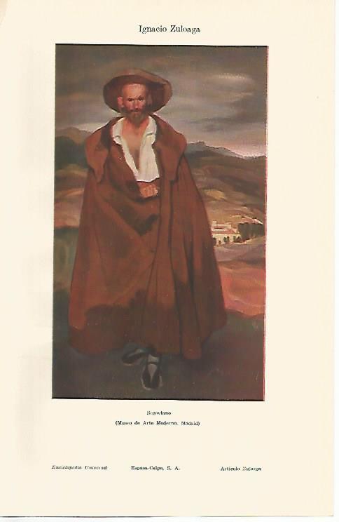LAMINA ESPASA 1690: Segoviano por Ignacio Zuloaga