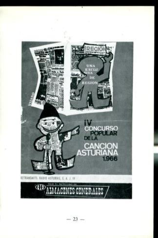 Artistas de la cancion asturiana: lamina 01: Cartel del IV concurso 1966