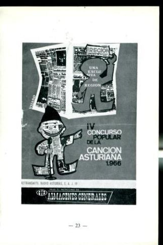 Artistas de la cancion asturiana: lamina 01: Cartel del IV concurso 1966