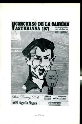 Artistas de la cancion asturiana: lamina 02: Cartel del V concurso 1971