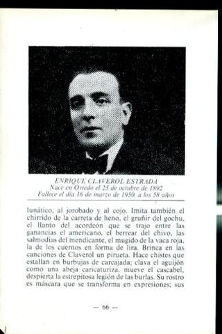 Artistas de la cancion asturiana: lamina 08: Enrique Claverol Estrada